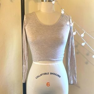 American Apparel -Cream Long Sleeved Crop Top